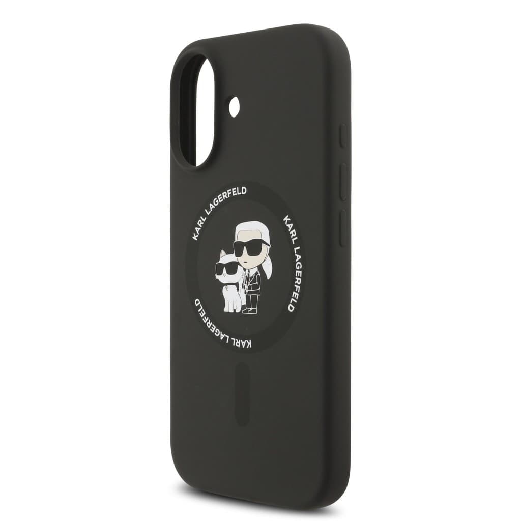 Zadní kryt Karl Lagerfeld Liquid Silicone Karl and Choupette MagSafe pro iPhone 17 Black - náhled 5