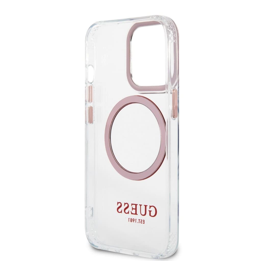 Guess Transparent MagSafe Kompatibilní Zadní Kryt pro iPhone 13 Pro Max Pink - náhled 5