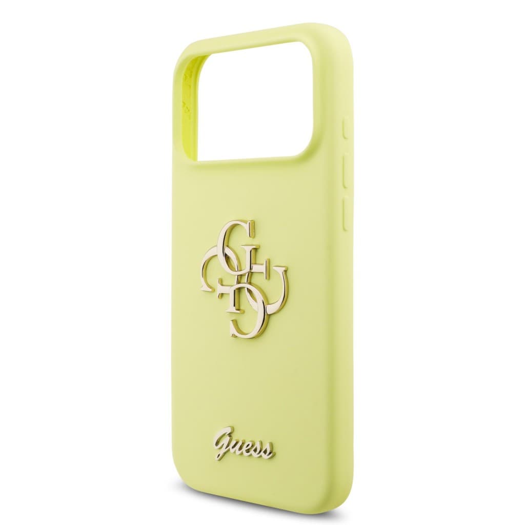 Zadní kryt Guess Liquid Silicone 4G Metal Logo pro iPhone 17 Pro Max Yellow - náhled 5