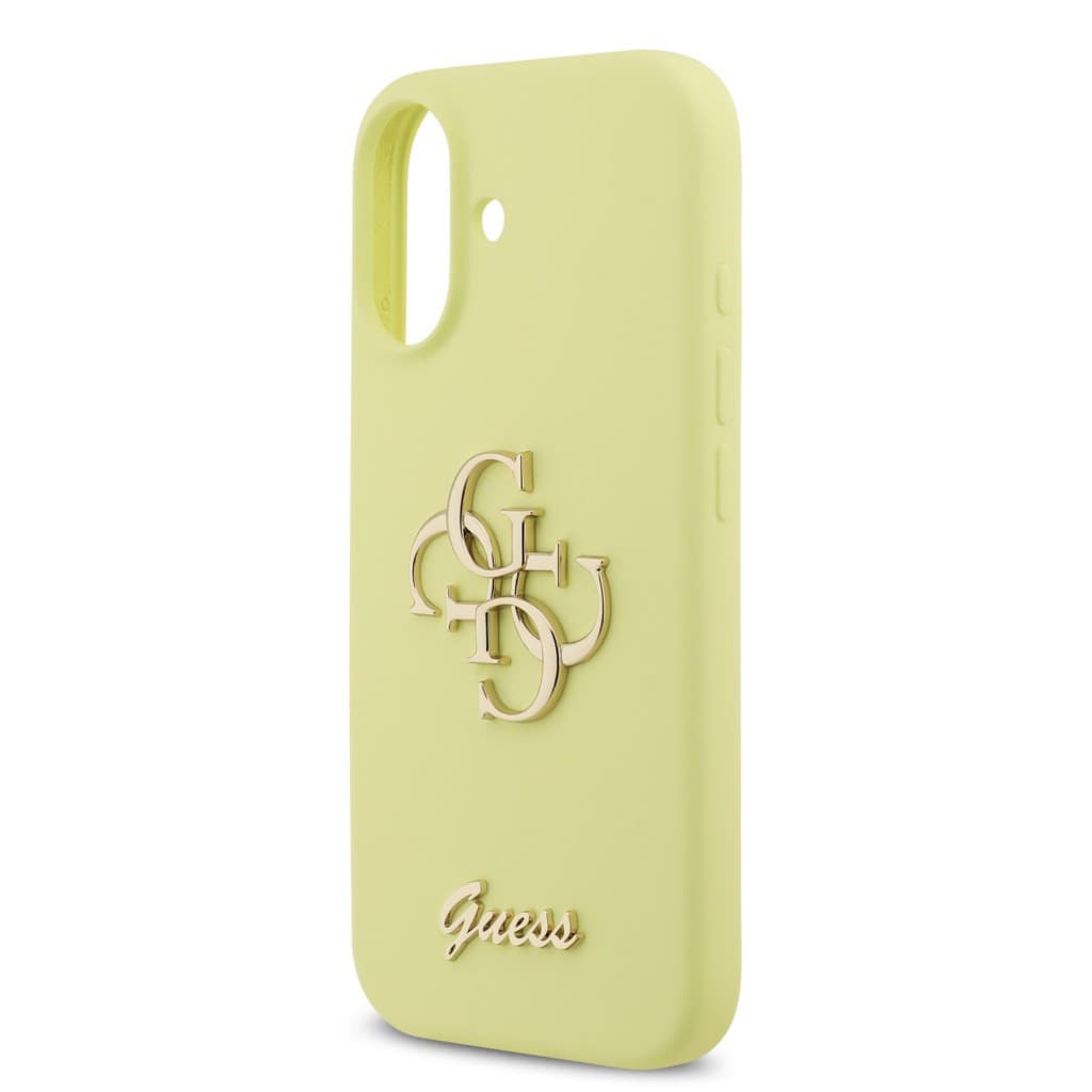 Zadní kryt Guess Liquid Silicone 4G Metal Logo pro iPhone 17 Yellow - náhled 5