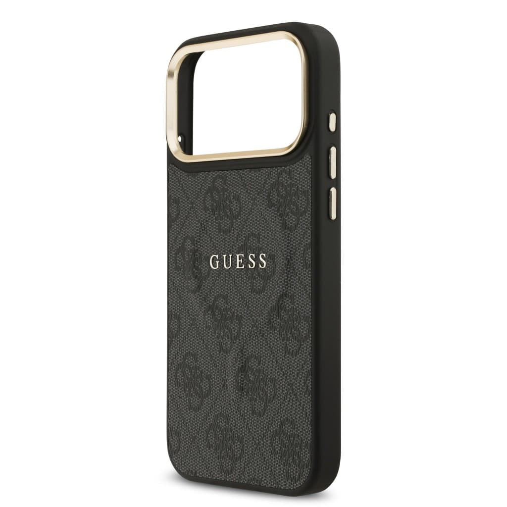 Zadní kryt Guess PU Leather 4G Gold Frame MagSafe pro iPhone 17 Pro Max Black - náhled 5