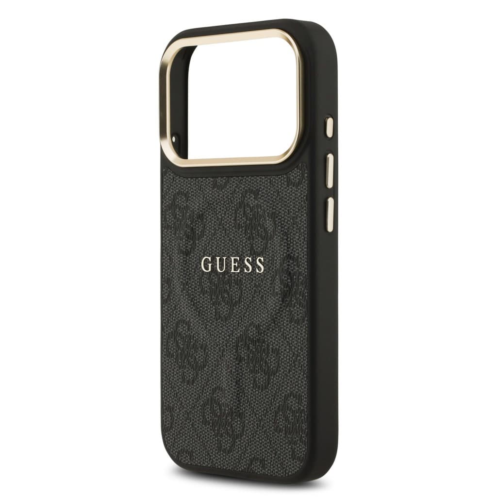 Zadní kryt Guess PU Leather 4G Gold Frame MagSafe pro iPhone 17 Pro Black - náhled 5