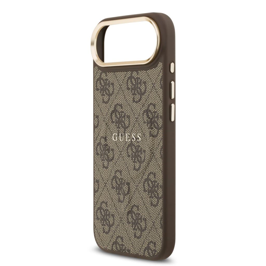 Zadní kryt Guess PU Leather 4G Gold Frame MagSafe pro iPhone 17 Air Brown - náhled 5