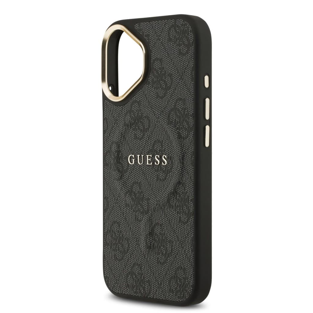 Zadní kryt Guess PU Leather 4G Gold Frame MagSafe pro iPhone 17 Black - náhled 5