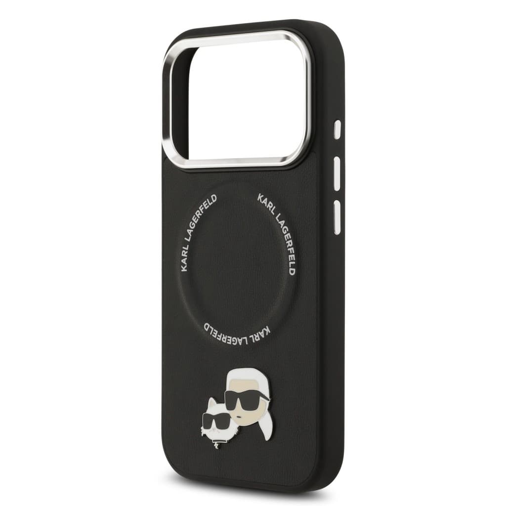 Zadní kryt Karl Lagerfeld PU Karl and Choupette Heads Pins MagSafe pro iPhone 17 Pro Black - náhled 5