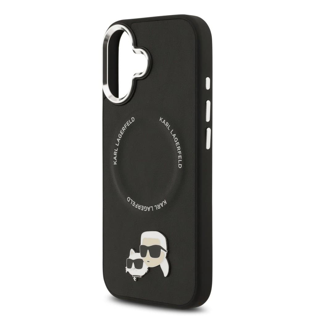 Zadní kryt Karl Lagerfeld PU Karl and Choupette Heads Pins MagSafe pro iPhone 17 Black - náhled 5