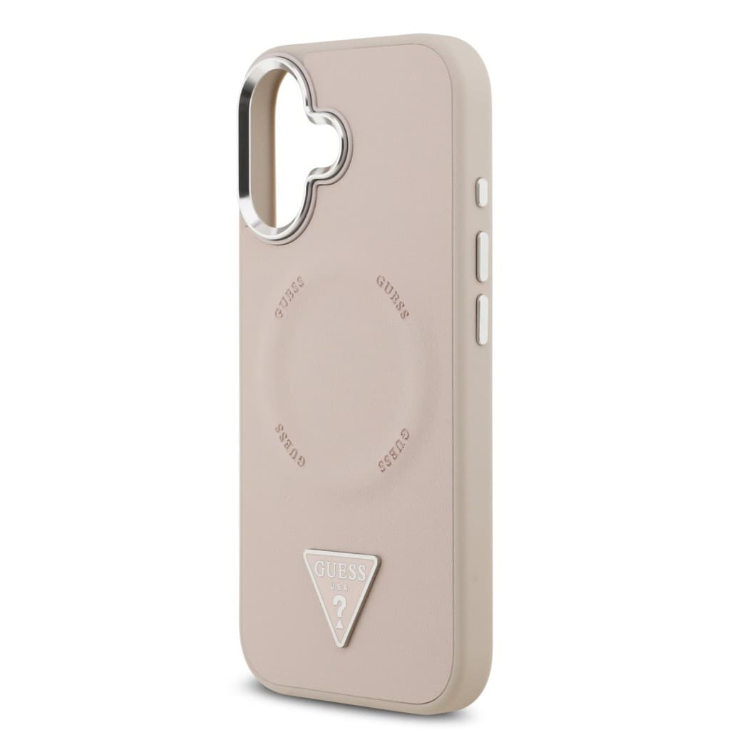 Zadní kryt Guess PU Leather Triangle Logo MagSafe pro iPhone 17 Pink - náhled 5