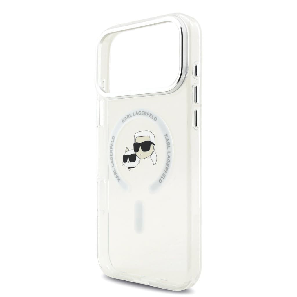Zadní kryt Karl Lagerfeld IML K&amp;CH Heads Metal Frame MagSafe pro iPhone 17 Pro Max Transparent - náhled 5