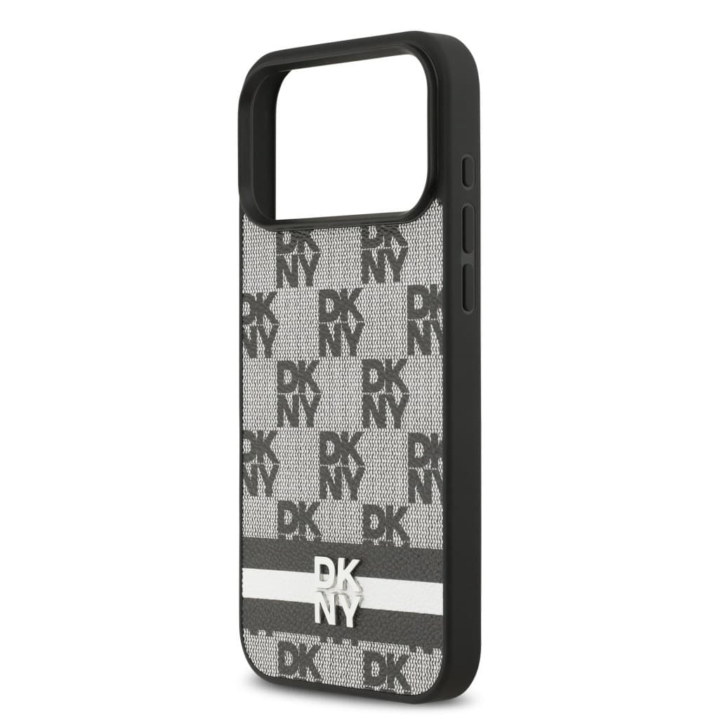 Zadní kryt DKNY PU Leather Checkered Pattern and Stripe pro iPhone 17 Pro Max Black - náhled 5