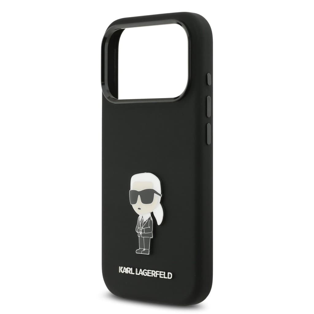 Zadní kryt Karl Lagerfeld Liquid Silicone Metal Ikonik pro iPhone 17 Pro Black - náhled 5