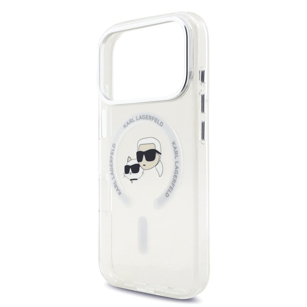 Zadní kryt Karl Lagerfeld IML K&amp;CH Heads Metal Frame MagSafe pro iPhone 17 Pro Transparent - náhled 5