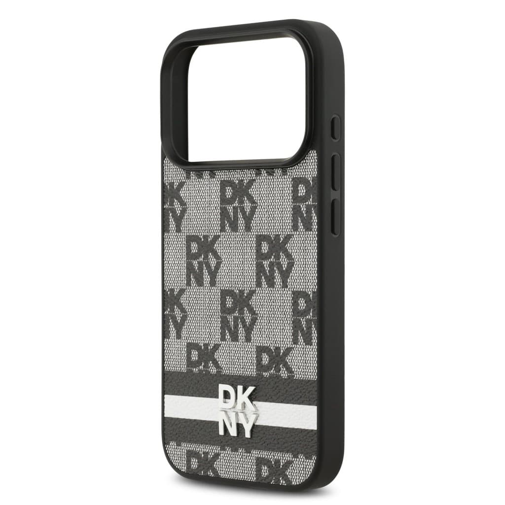 Zadní kryt DKNY PU Leather Checkered Pattern and Stripe pro iPhone 17 Pro Black - náhled 5
