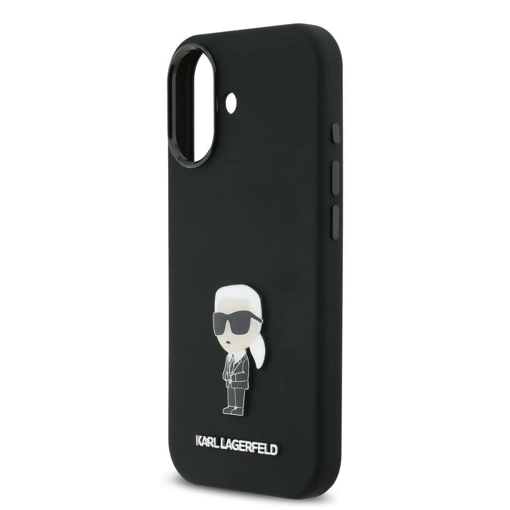 Zadní kryt Karl Lagerfeld Liquid Silicone Metal Ikonik pro iPhone 17 Black - náhled 5