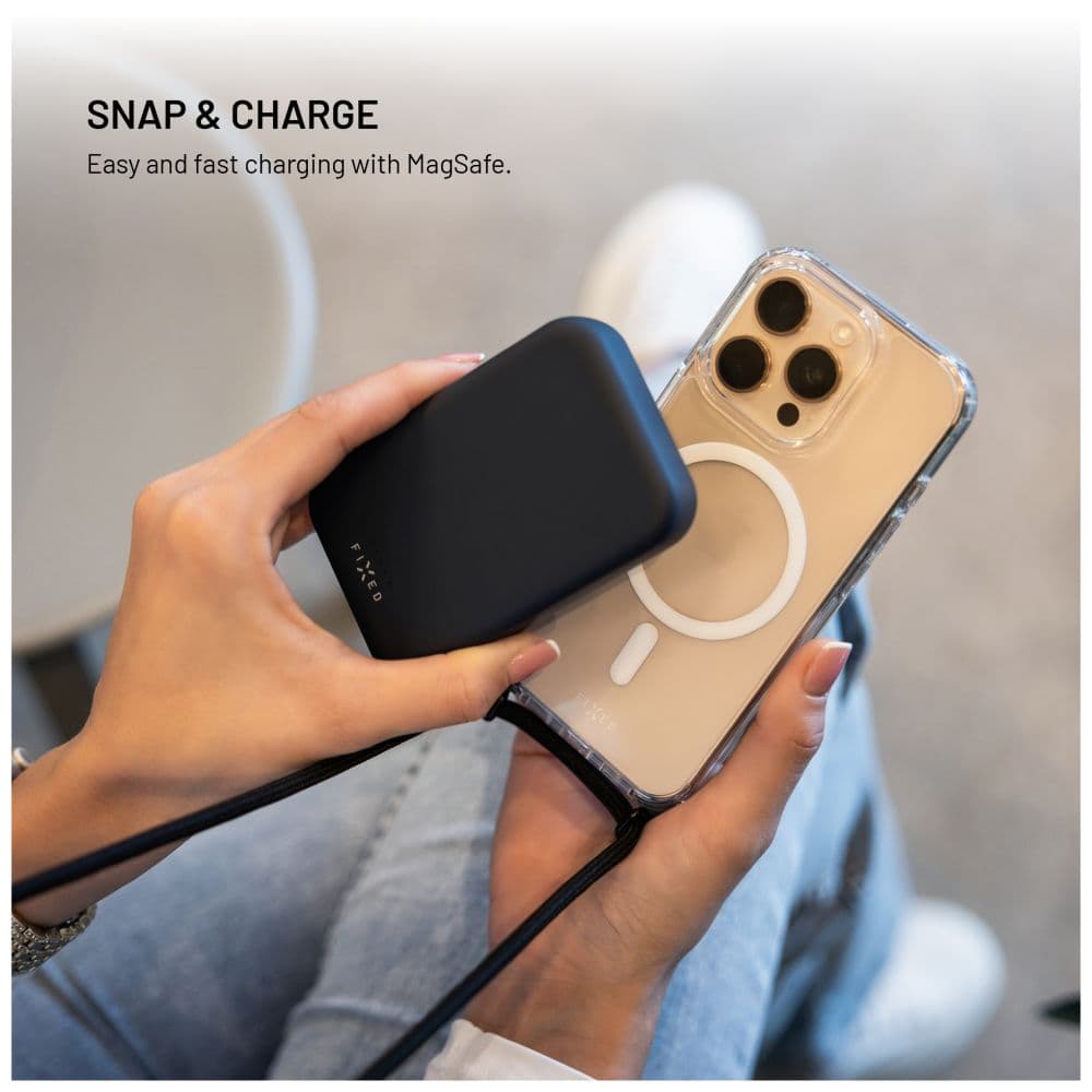 Pouzdro FIXED MagPure Neck s černou šňůrkou na krk pro Apple iPhone 17 Pro - náhled 5