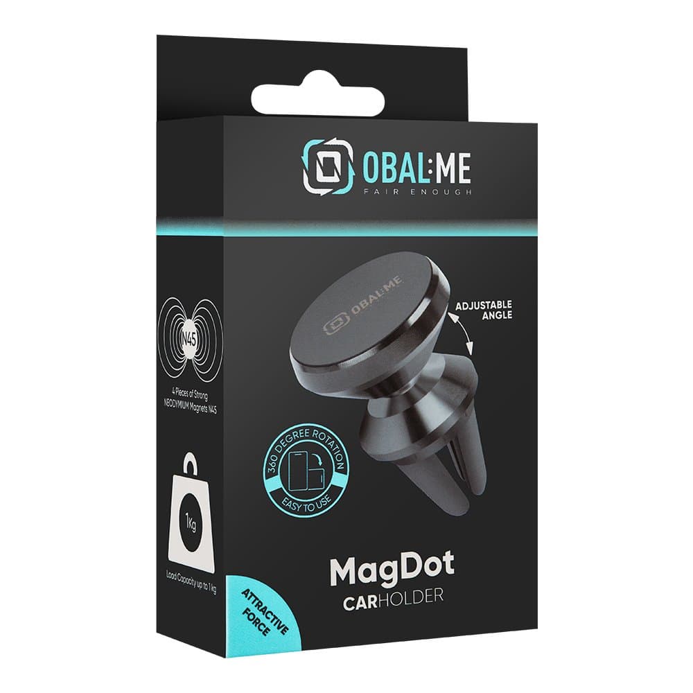 Magnetický držák do auta OBAL:ME MagDot Black - náhled 5