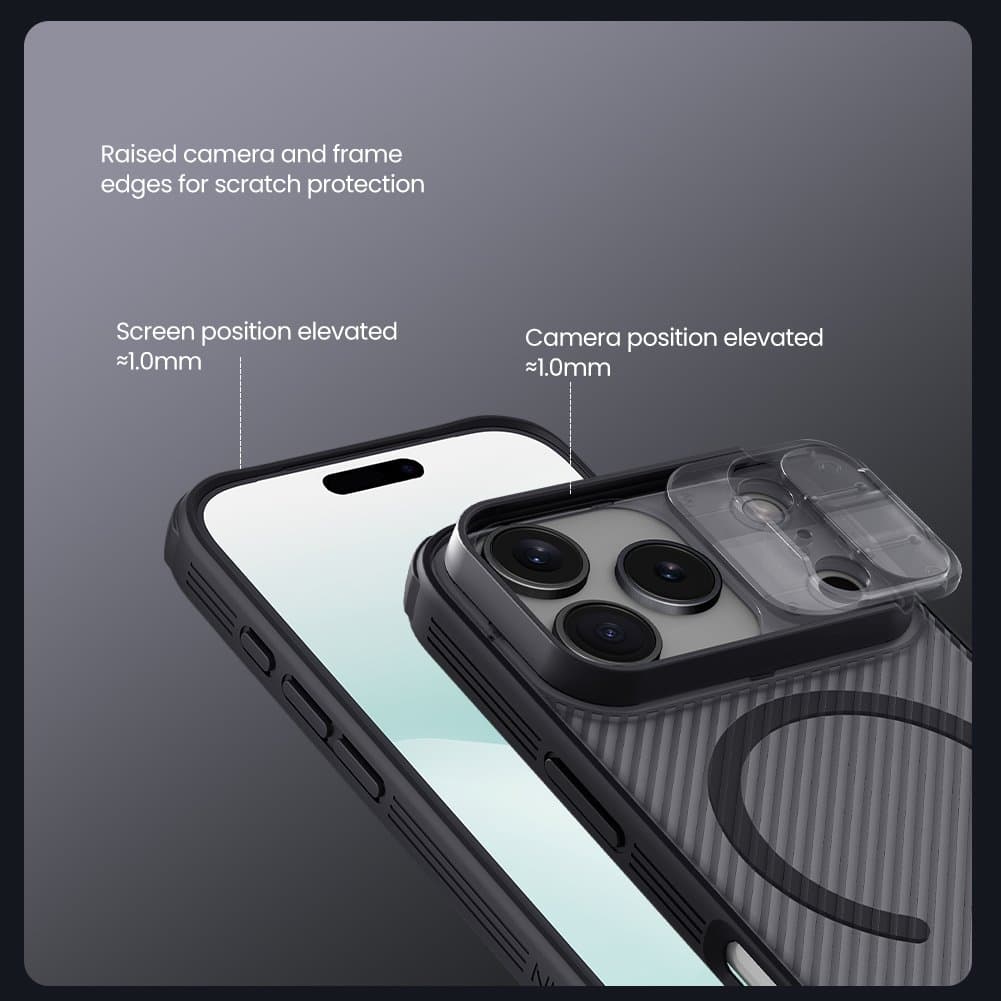 Zadní kryt Nillkin CamShield PRO Magnetic pro Apple iPhone 17 Pro Transparent Black - náhled 5