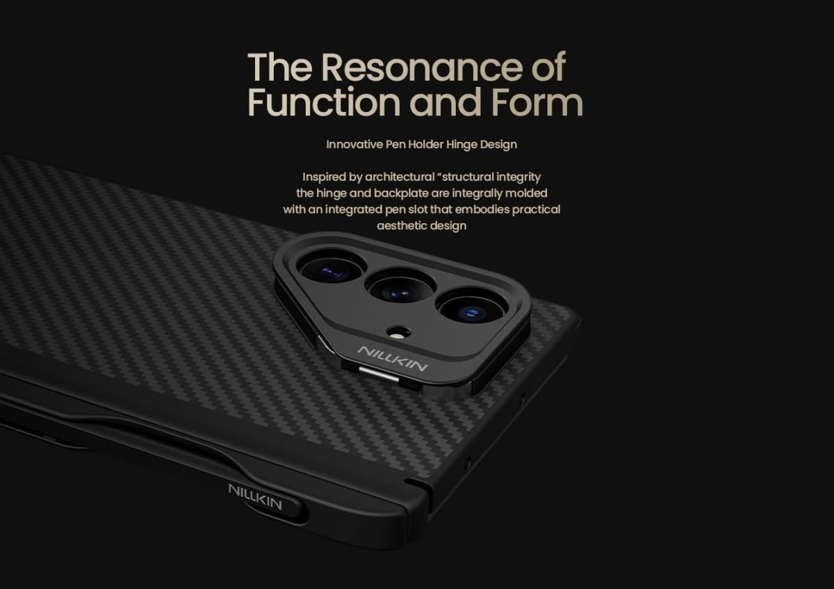 Zadní kryt Nillkin CarboProp Aramid Magnetic Pen Slot pro Samsung Galaxy Z Fold 7 Black - náhled 5