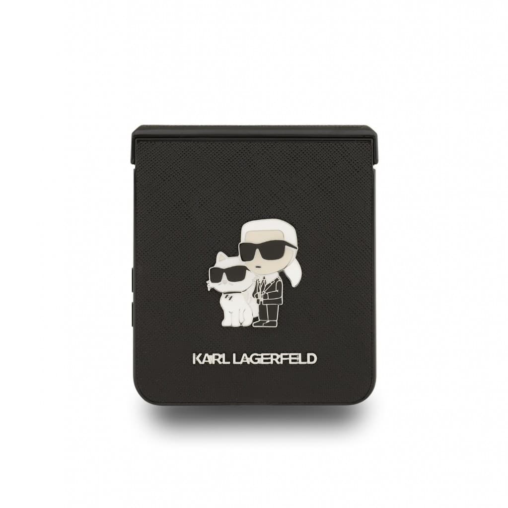 Zadní kryt Karl Lagerfeld PU Saffiano Karl a Choupette pro Samsung Galaxy Z Flip 7 černý - náhled 5