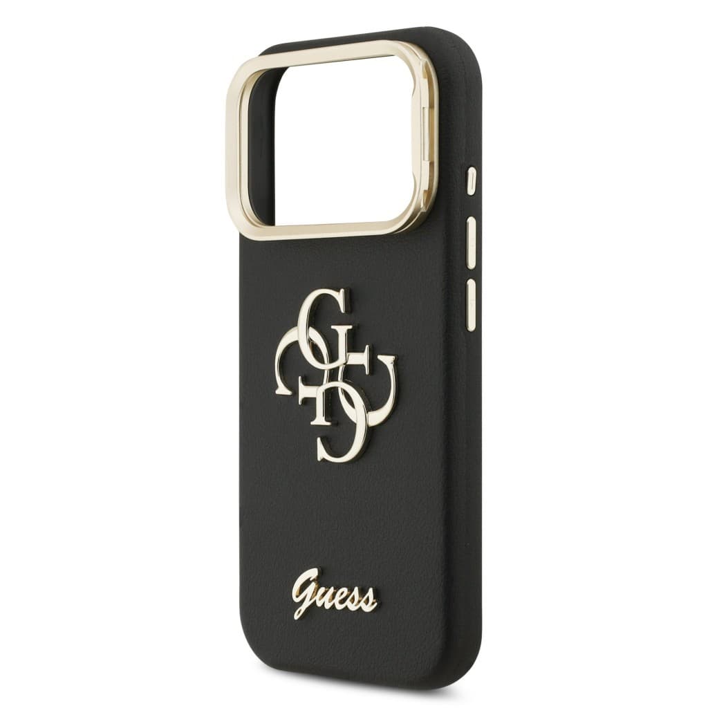 Zadní kryt Guess PU Grained 4G Logo Stand Camera Frame pro iPhone 17 Pro Black - náhled 5