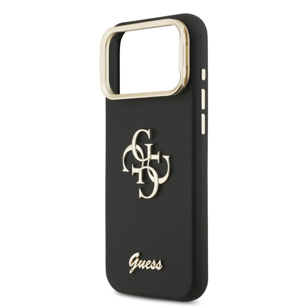 Zadní kryt Guess PU Grained 4G Logo Stand Camera Frame pro iPhone 17 Pro Max Black - náhled 5