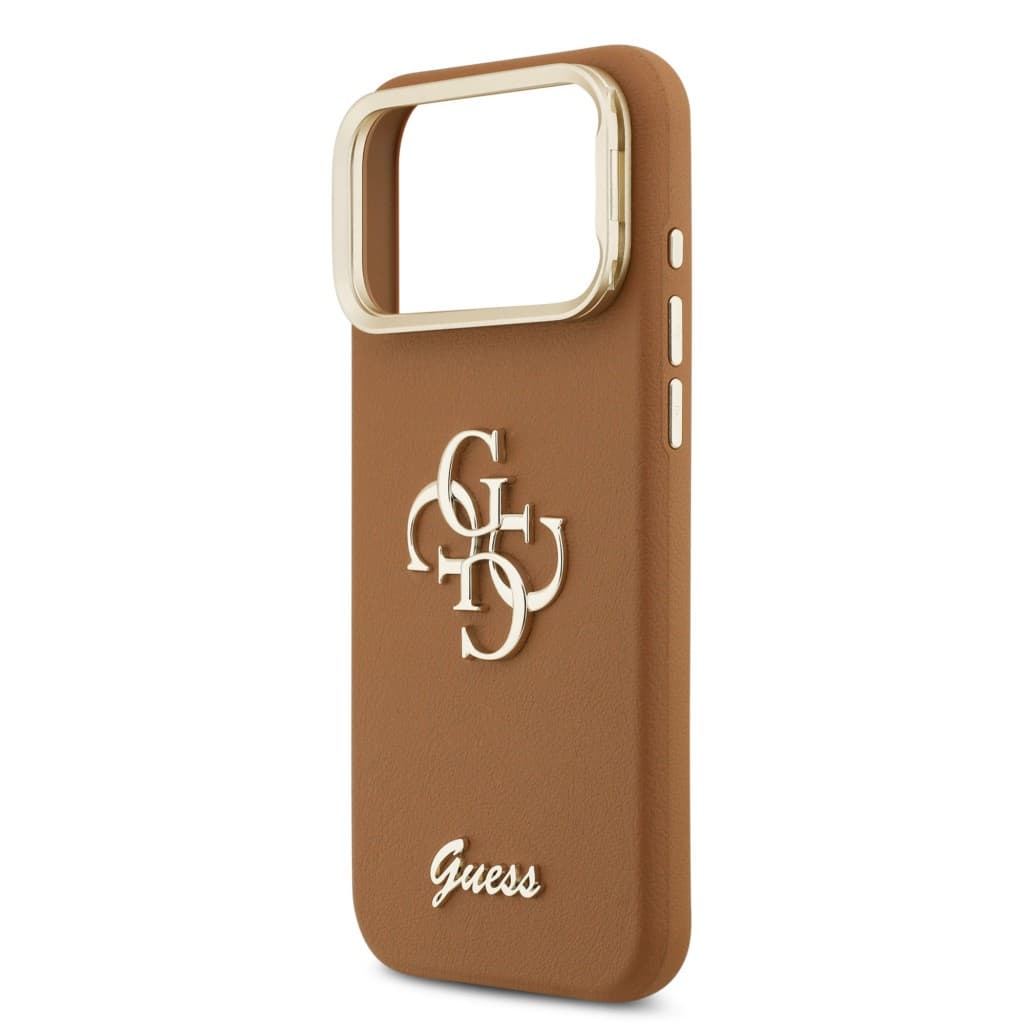 Zadní kryt Guess PU Grained 4G Logo Stand Camera Frame pro iPhone 17 Pro Max Brown - náhled 5