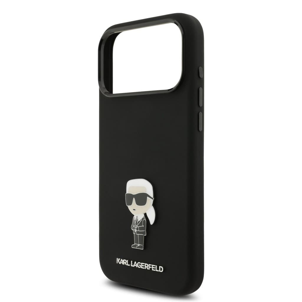 Zadní kryt Karl Lagerfeld Liquid Silicone Metal Ikonik pro iPhone 17 Pro Max Black - náhled 5