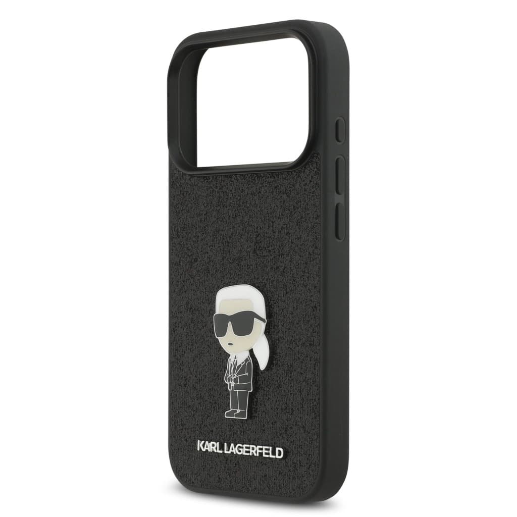 Zadní kryt Karl Lagerfeld Fixed Glitter Metal Ikonik pro iPhone 17 Pro Black - náhled 5