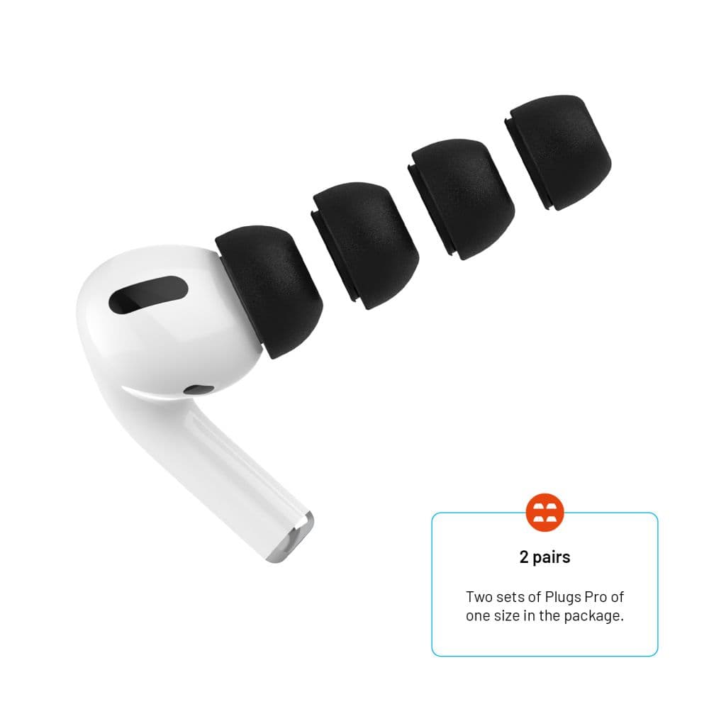 Špunty z paměťové pěny FIXED Plugs Pro pro Apple Airpods Pro/Pro 2, 2 sady, velikost L - náhled 5