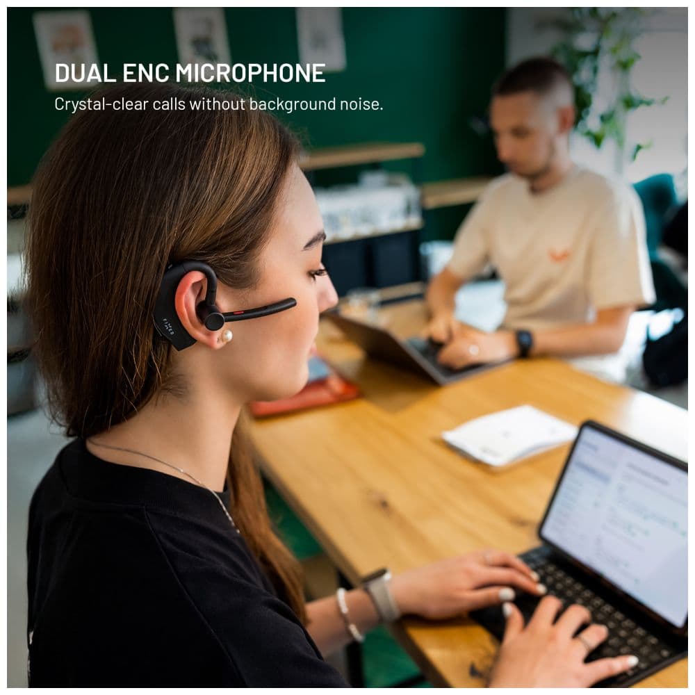 Bluetooth headset FIXED Talk Pro s ENC a otevřenou konstrukcí, černý - náhled 5