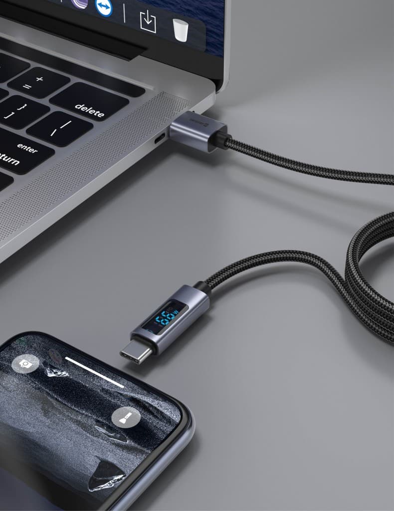 Datový kabel Swissten LCD USB-A - USB-C 1,5 m - náhled 4
