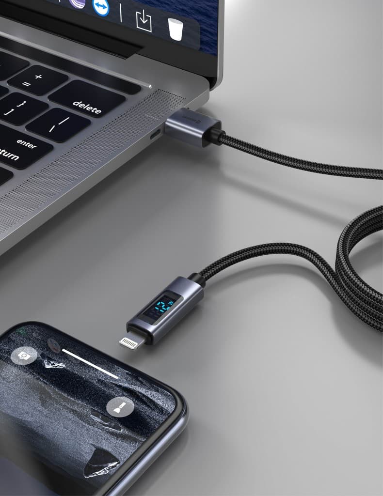 Datový kabel Swissten LCD USB-A - Lightning 1 m - náhled 4