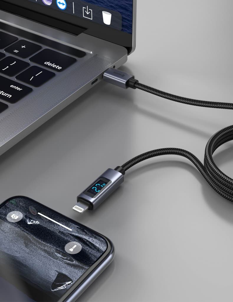 Datový kabel Swissten LCD USB-C - Lightning 1 m - náhled 4
