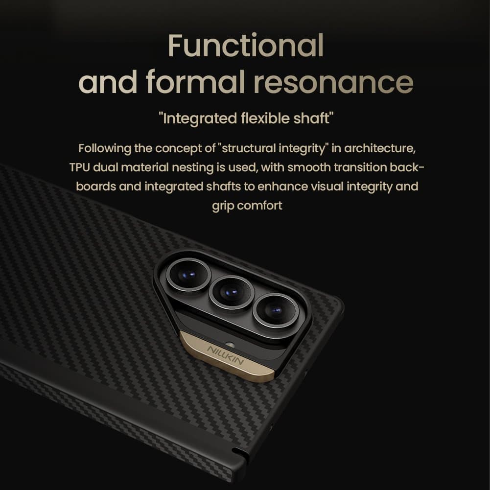 Zadní kryt Nillkin Synthetic Fiber PRO Magnetic pro Samsung Galaxy Z Fold 7 Golden - náhled 5