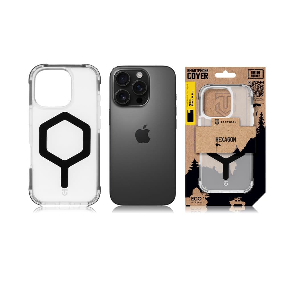 Zadní kryt Tactical MagForce Hexagon pro Apple iPhone 16 Pro T-Black - náhled 5