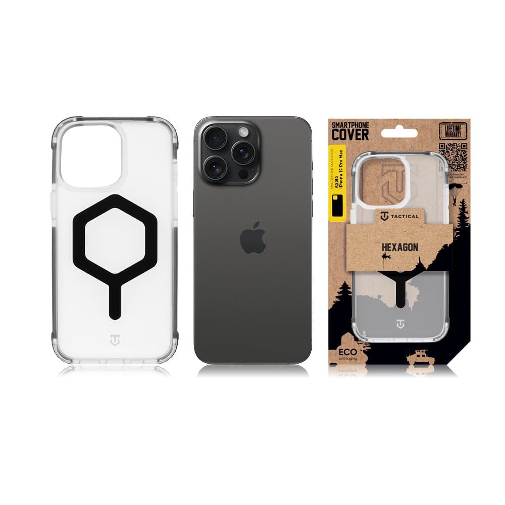 Zadní kryt Tactical MagForce Hexagon pro Apple iPhone 15 Pro Max T-Black - náhled 5