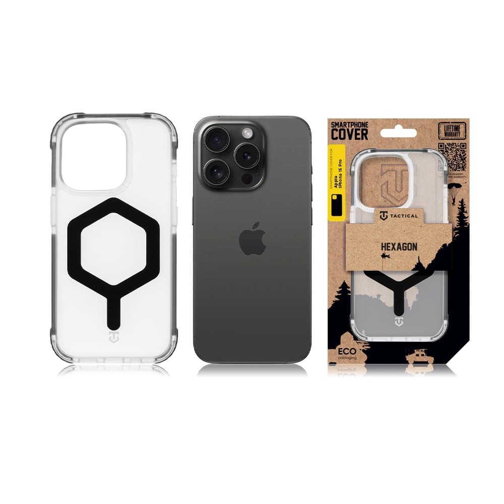 Zadní kryt Tactical MagForce Hexagon pro Apple iPhone 15 Pro T-Black - náhled 5