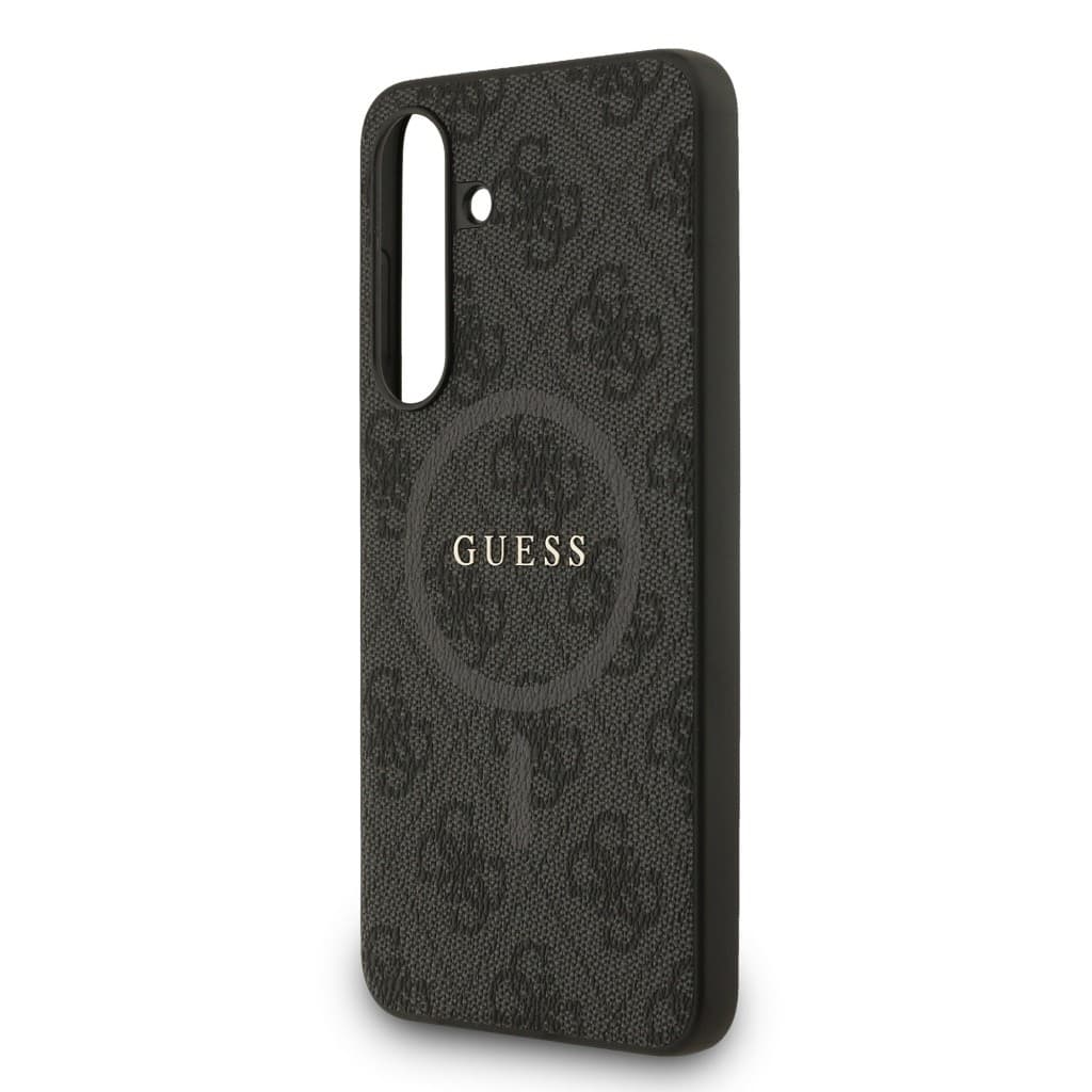 Zadní kryt Guess PU Leather 4G Colored Ring MagSafe pro Samsung Galaxy S25 FE Black - náhled 5