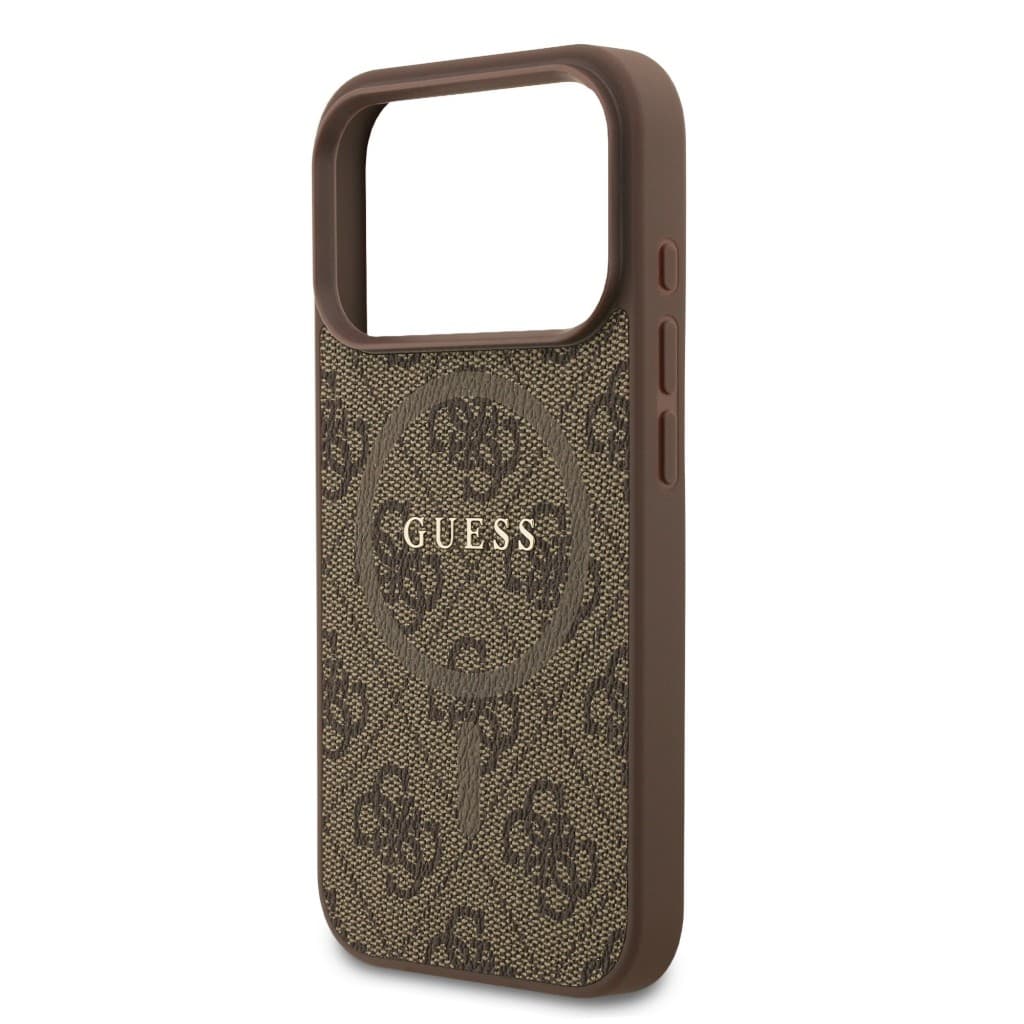 Zadní kryt Guess PU Leather 4G Colored Ring MagSafe pro iPhone 17 Pro Brown - náhled 5