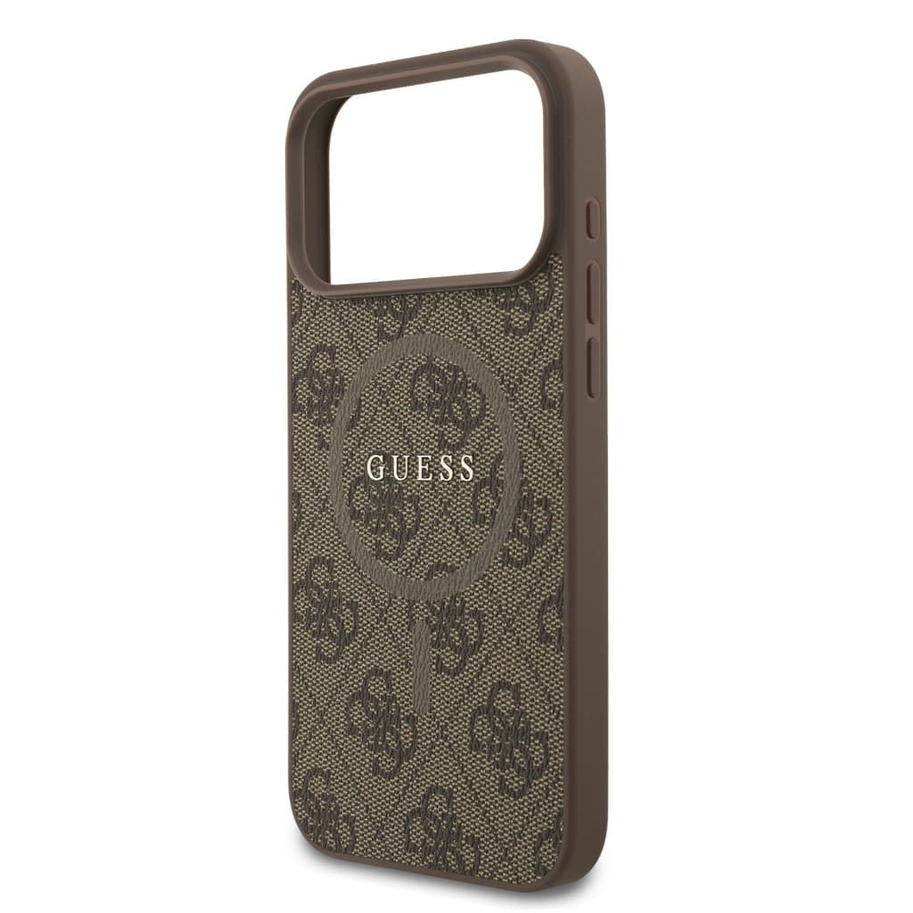 Zadní kryt Guess PU Leather 4G Colored Ring MagSafe pro iPhone 17 Pro Max Brown - náhled 5