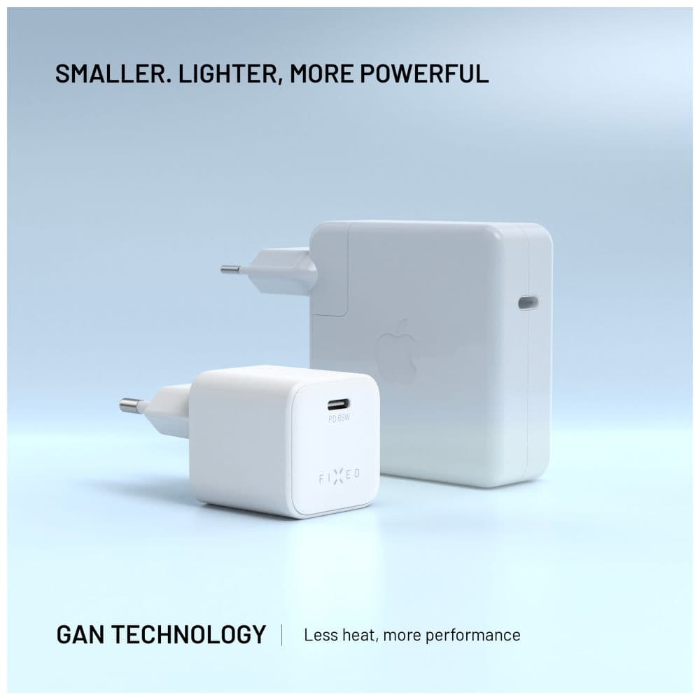 Síťový GaN adaptér FIXED Mini s USB-C výstupem a podporou PD, 65W, bílý - náhled 5