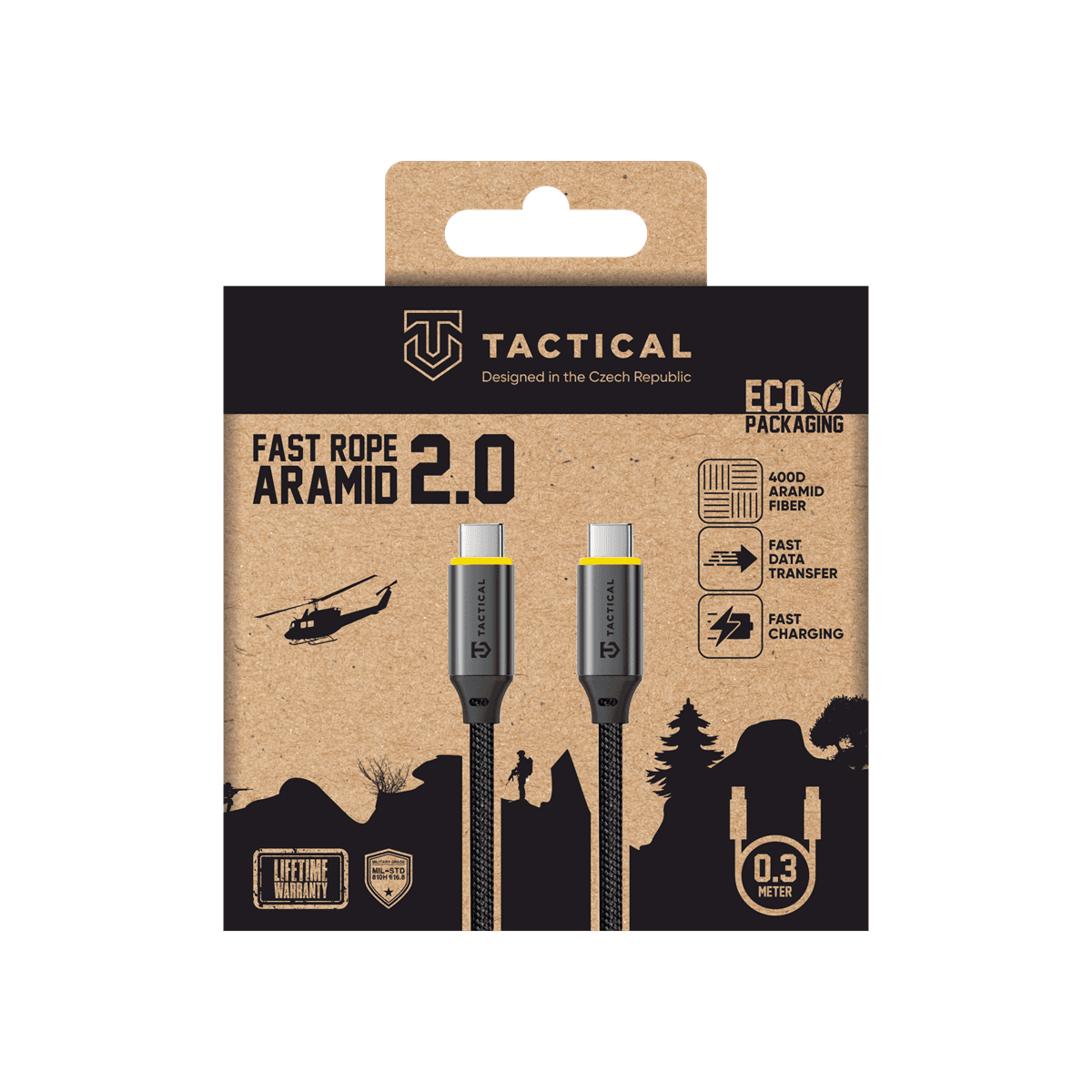 Datový kabel Tactical Fast Rope Aramid 2.0 USB-C/USB-C 0.3m - náhled 5