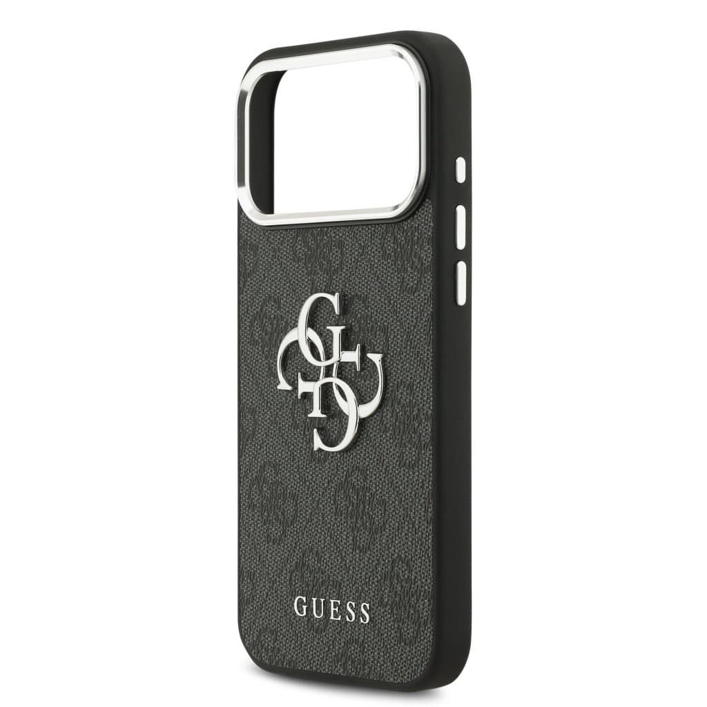 Zadní kryt Guess PU 4G Metal Logo pro iPhone 17 Pro Max Silver Black - náhled 5