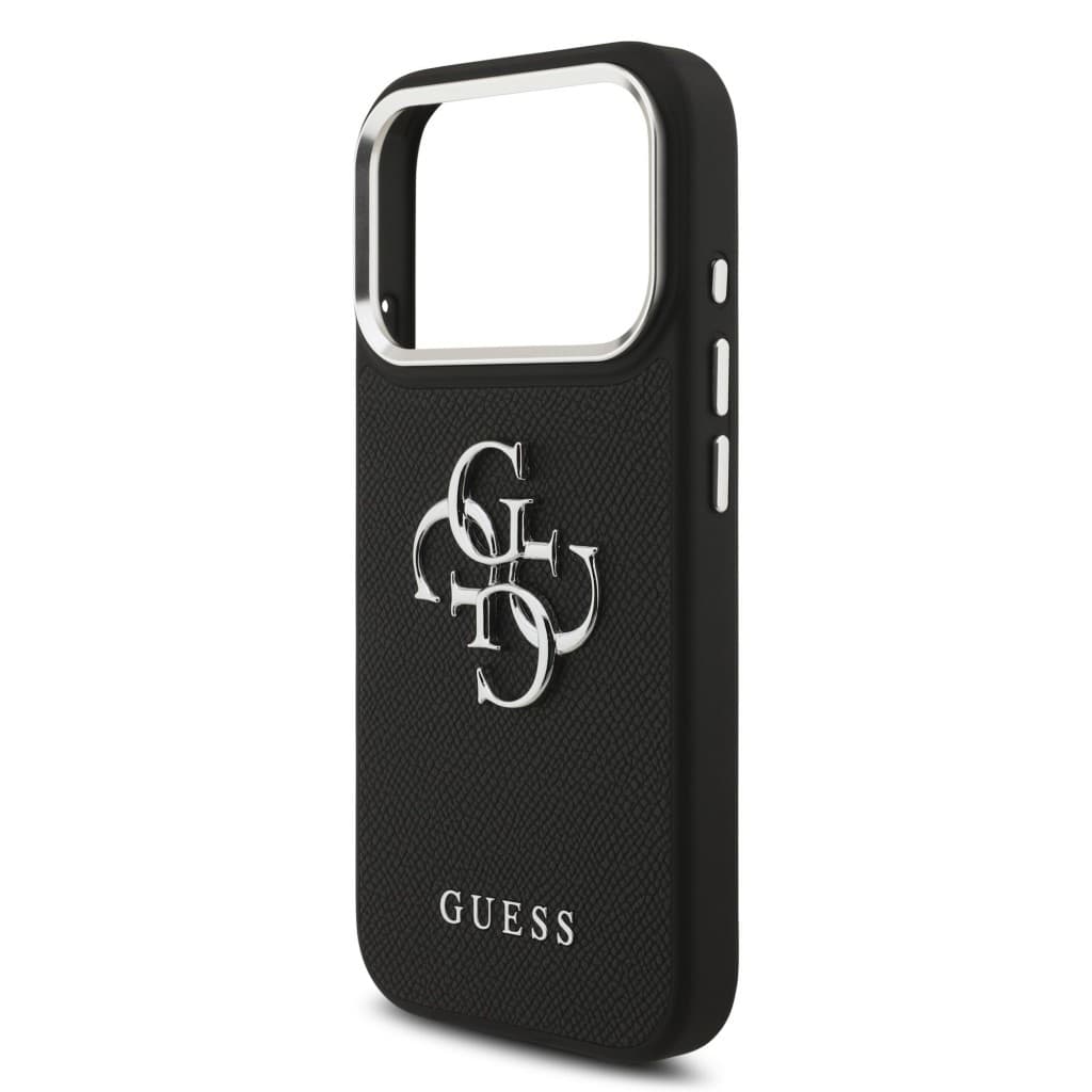 Zadní kryt Guess PU Grained 4G Metal Logo pro iPhone 17 Pro Black - náhled 5