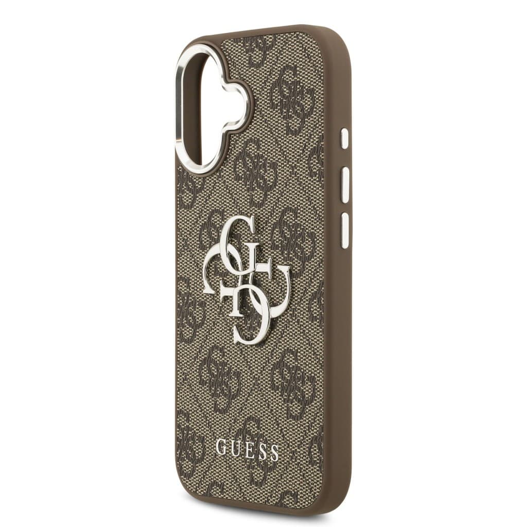 Zadní kryt Guess PU 4G Metal Logo pro iPhone 17 Silver Brown - náhled 5