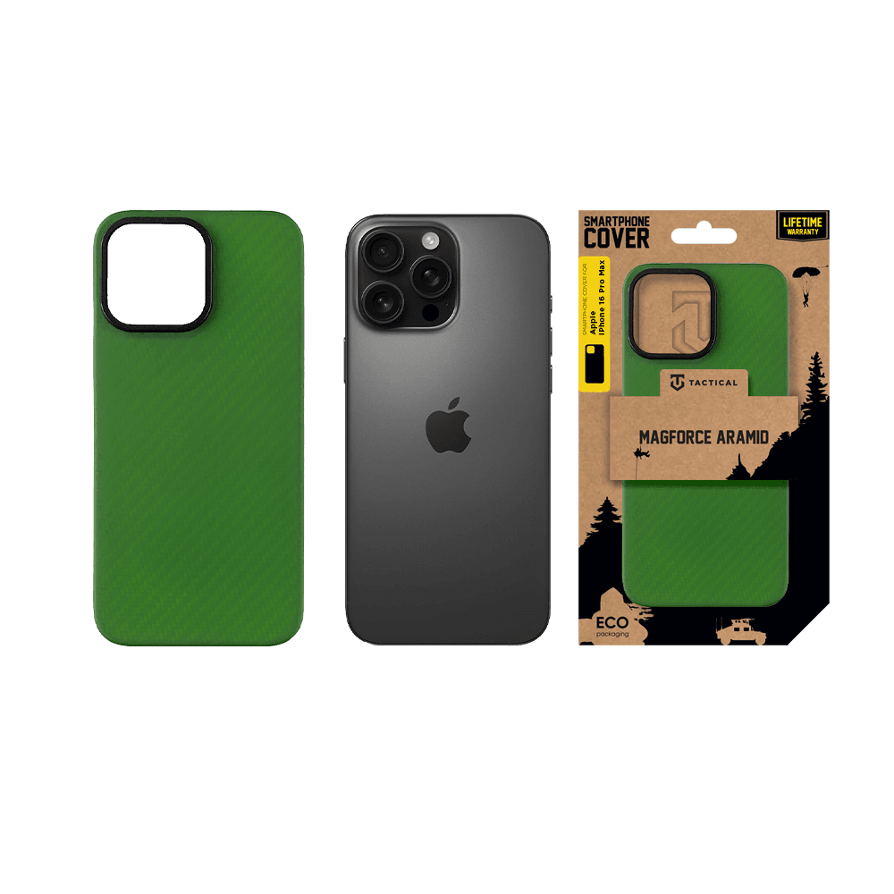Kryt Tactical MagForce Aramid pro Apple iPhone 16 Pro Max Green Toad - náhled 5