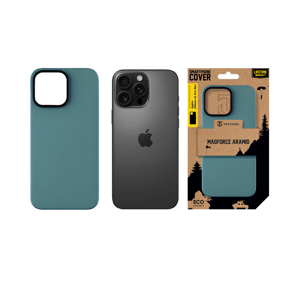 Kryt Tactical MagForce Aramid pro Apple iPhone 16 Pro Max Blue Jay - náhled 5