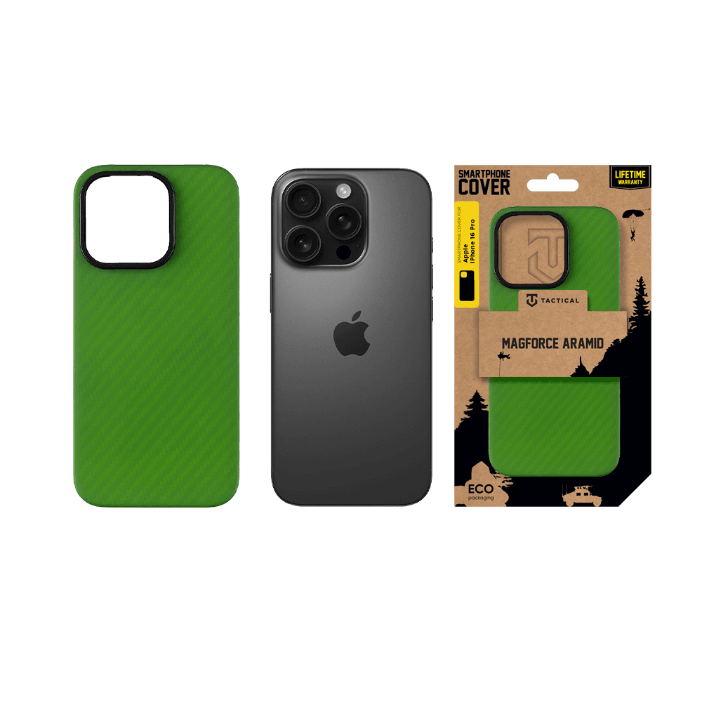 Kryt Tactical MagForce Aramid pro Apple iPhone 16 Pro Green Toad - náhled 5