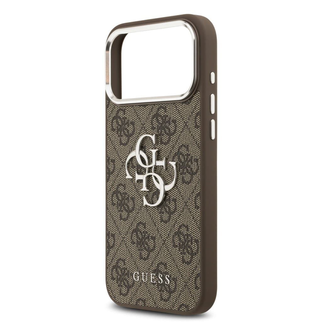 Zadní kryt Guess PU 4G Metal Logo pro iPhone 17 Pro Max Silver Brown - náhled 5