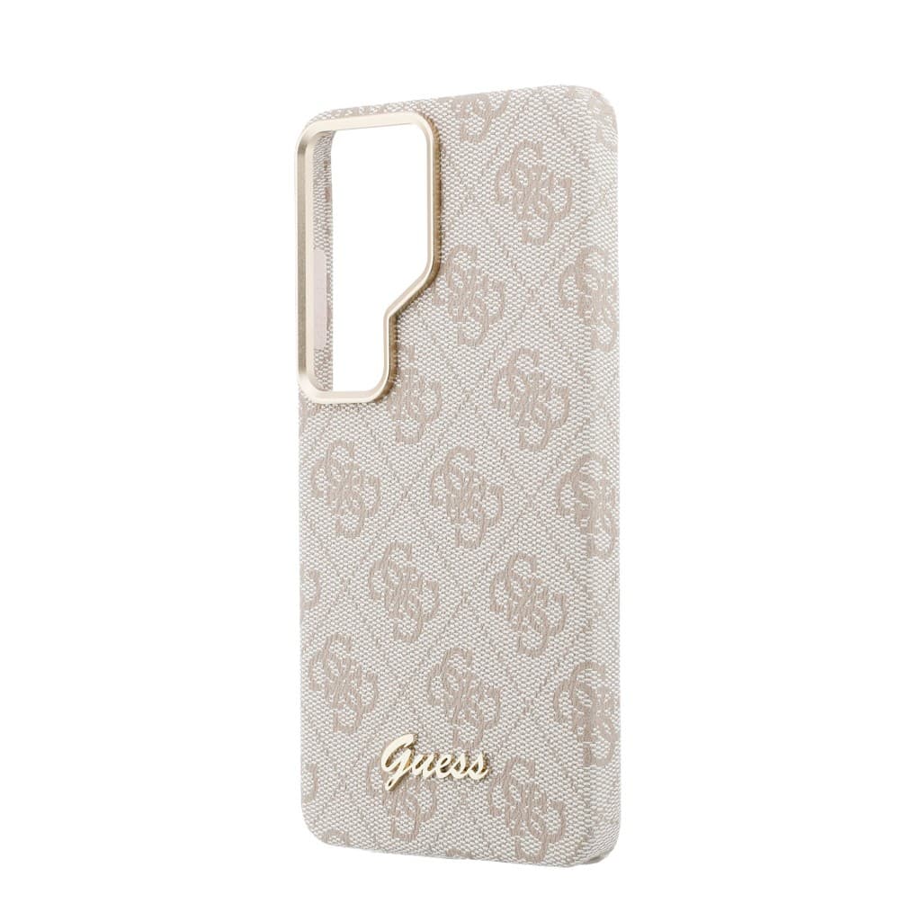 Zadní kryt Guess PU 4G Script Metal Logo Magnetic pro Samsung Galaxy S26 Ultra růžový - náhled 5