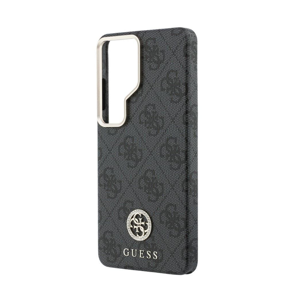 Zadní kryt Guess PU Leather 4G Strass Logo Gold Frame Magnetic pro Samsung Galaxy S26 Ultra černý - náhled 5